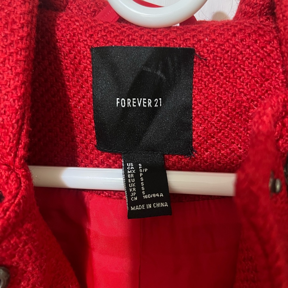 Forever 21 Red Toggle Jacket Euc - image 3